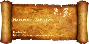 Matusek Zebulon névjegykártya